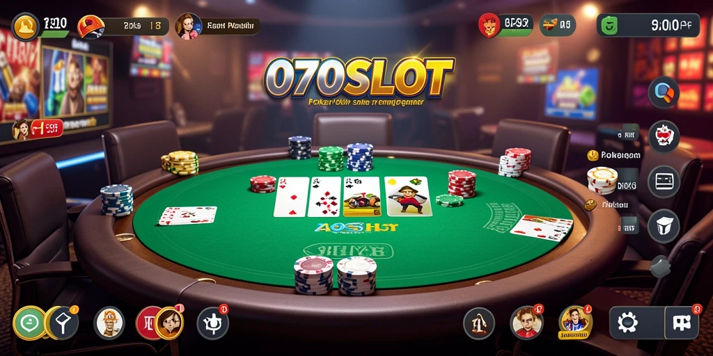 Screenshot utama 070SLOT menampilkan gameplay poker yang menarik.
