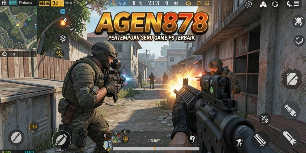 Screenshot gameplay AGEN878 menampilkan aksi tembak-menembak yang intens dan grafis menawan.