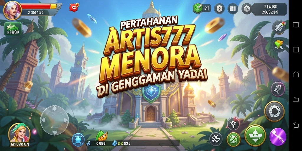 Tangkapan layar menunjukkan aksi strategis dalam ARTIS777 Tower Defense.