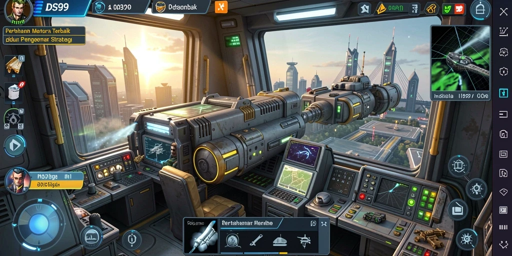 Screenshot gameplay DS99 menampilkan aksi menara pertahanan yang seru.