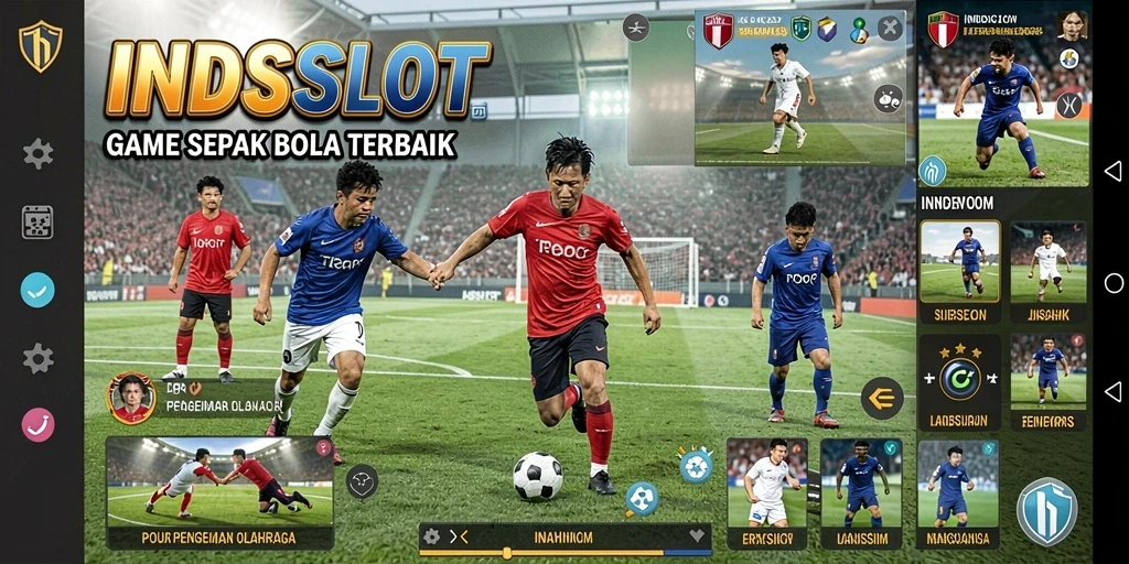 Tampilan gameplay seru dalam INDSLOT dengan aksi sepak bola yang mendebarkan.