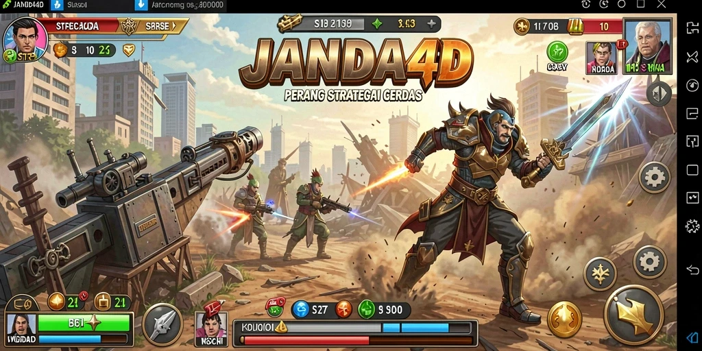 Screenshot gameplay JANDA4D menampilkan strategi pertempuran yang mendebarkan.