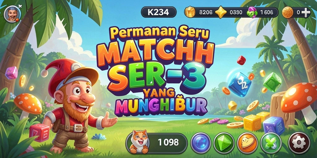 Tampilan gameplay K234 yang seru dan penuh warna dalam kategori Match-3.