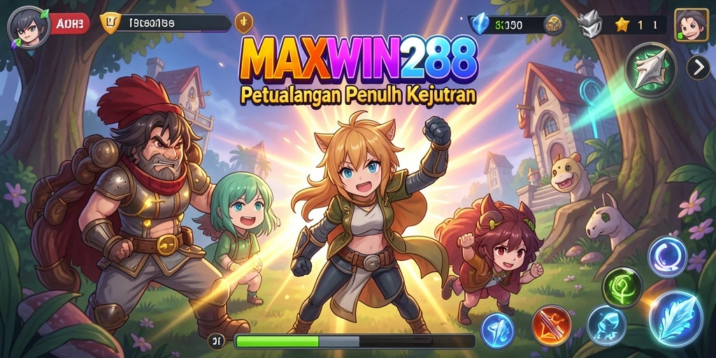 Tampilan gameplay seru dari MAXWIN288 dengan karakter anime yang hidup.