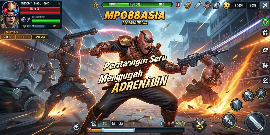 Tampilan gameplay <strong>MPO88ASIA</strong> yang intens dengan pertarungan yang mendebarkan.