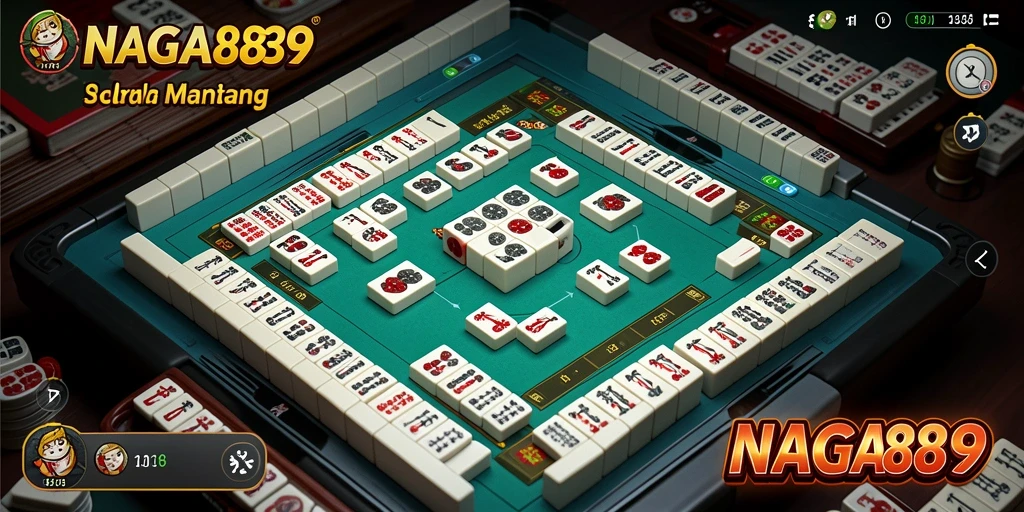 Screenshot utama <strong>NAGA889</strong> menampilkan momen seru saat menyusun ubin Mahjong.