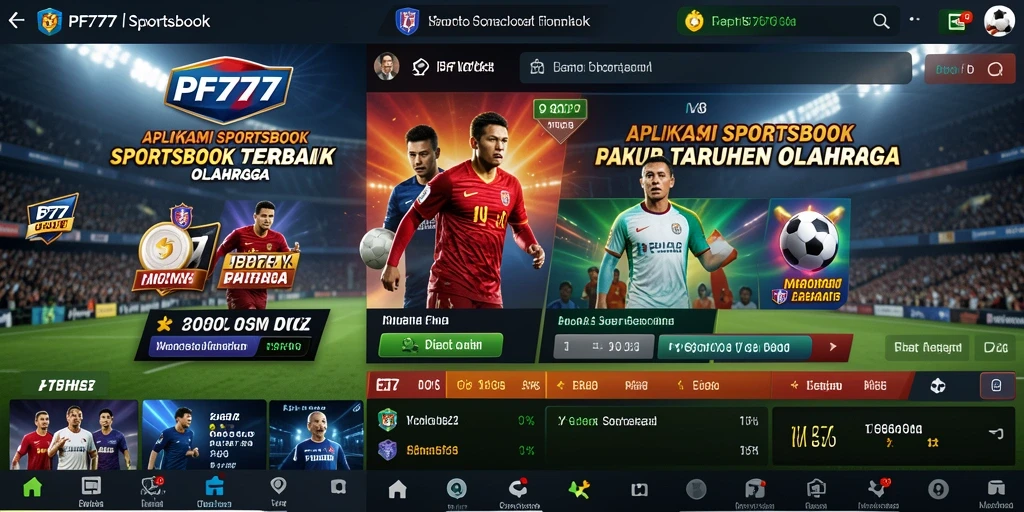 Tampilan gameplay Sportsbook yang menarik dan interaktif di PF777.