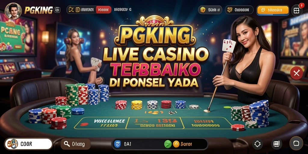 Tampilan antarmuka PGKING saat bermain Live Casino secara langsung.