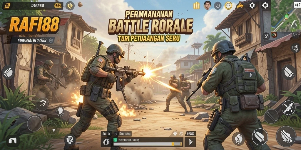 Tampilan gameplay seru dari RAFI88 dalam pertarungan Battle Royale.