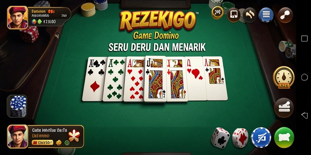 Tampilan gameplay seru dari game Domino REZEKIGO.