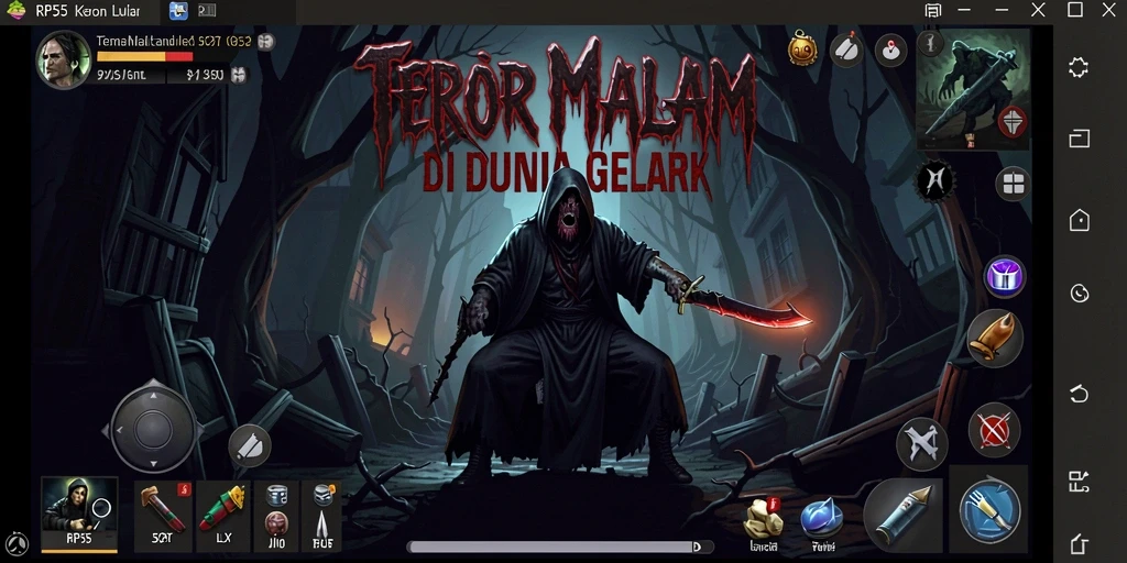 Screenshot gameplay RP55 yang menampilkan suasana Horror yang mencekam.
