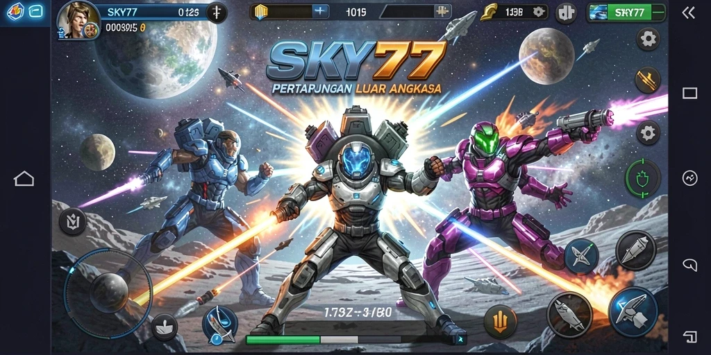 Tangkapan layar gameplay SKY77 yang intens dan menegangkan.