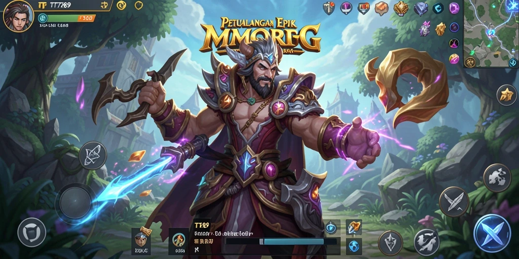 Screenshot menunjukkan aksi seru dalam permainan MMORPG TT789.