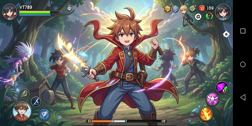 Tangkapan layar utama VT789 menampilkan aksi seru permainan Anime.