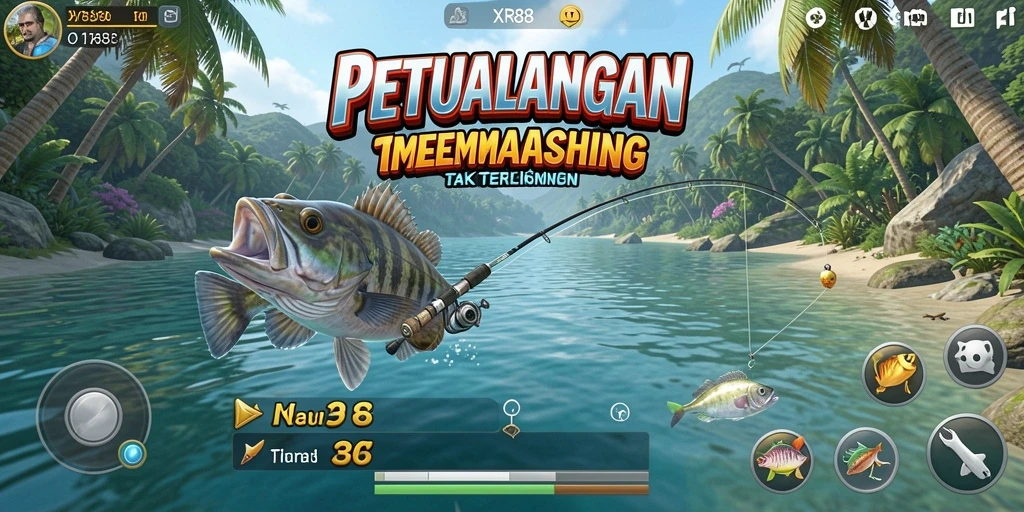 Screenshot gameplay XR88 menampilkan pengalaman memancing yang seru dan menantang.